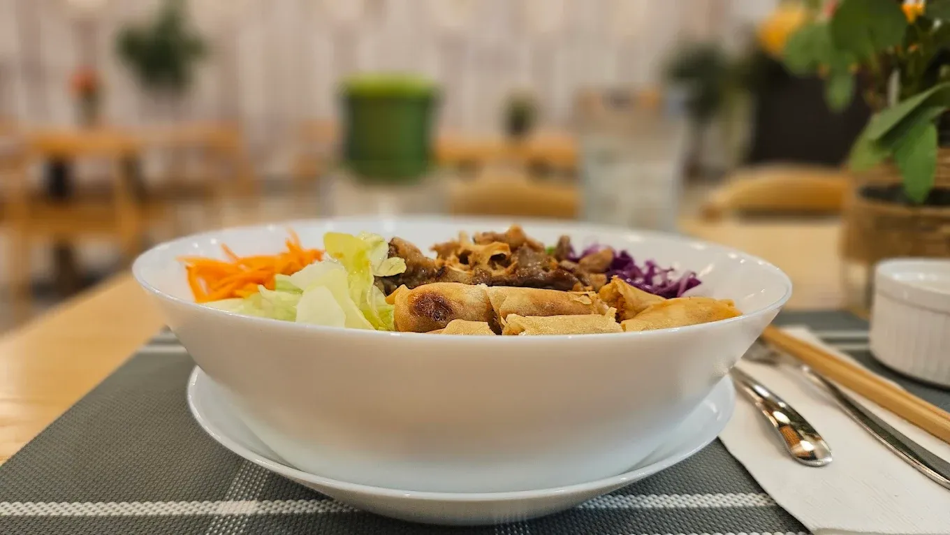 Vietnamese noodle bowl at Dak Land Restaurant in Warman, Saskatchewan